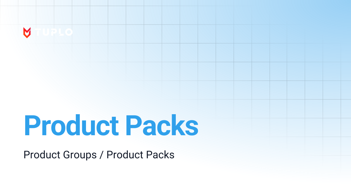 Product Packs | Tuplo Support